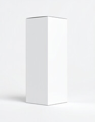 Naklejka premium Minimalist White Rectangular Box for Product Packaging Mockup in Studio Lighting
