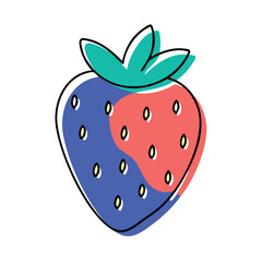 Obraz premium Abstract Strawberry with Unique Color Blocking Design, A Contemporary Fruit Illustration for Modern Decor and Creative Projects