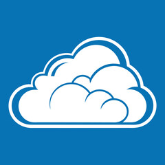 Fototapeta premium Modern flat design cloud icon for weather and technology applications