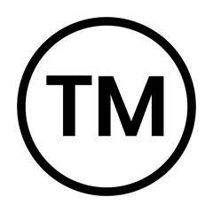 Trademark Symbol in Circle Isolated on White Background