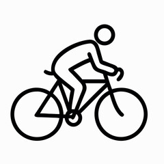 Cyclist Silhouette on Road Bicycle