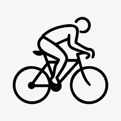 Cyclist Silhouette on Road Bicycle