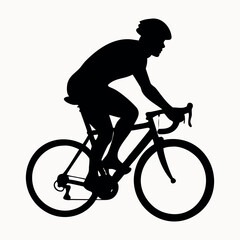 Cyclist Silhouette on Road Bicycle