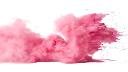 Captivating pink powder explosion creates a mesmerizing effect isolated on transparent background, perfect for adding a touch of artistry and vibrancy