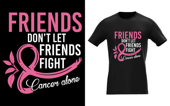 Womens friends support breast cancer awareness fight together design - Powered by Adobe