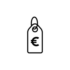Euro Price Tag Icon Isolated on White Background
