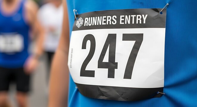 Runner with race bib number 247 at a marathon.