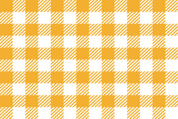 plaid background check fabric texture yellow and white colors gingham vector seamless pattern cloth illustration