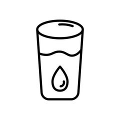 Glass of Water Icon, Isolated on White Background