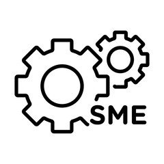 SME Gears Interlocking, Isolated on White Background