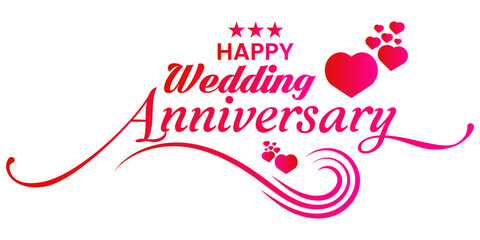 Anniversary calligraphic wedding card design. Anniversary luxury inviting greeting card design. Modern wedding anniversary typographic text