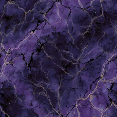 Bioluminescent marble texture, Deep Purple background, Cracked Earth veins, Honed Matte Finish, Dark Academia Library aesthetic, seamless pattern
