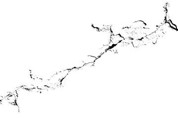 Large detailed crack with damage and dirt isolated on transparent clear background png