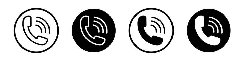 Telephone icons pack in black and white versions for web.