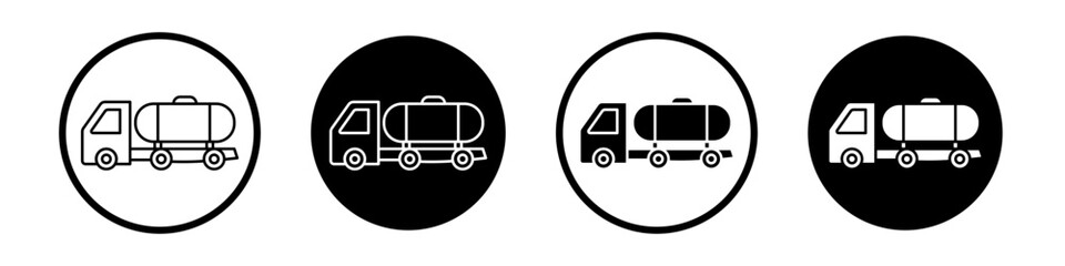 Tank truck icons pack in black and white versions for web.