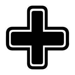Obraz premium A black and white cross with a white border. The cross is a symbol of hope and faith