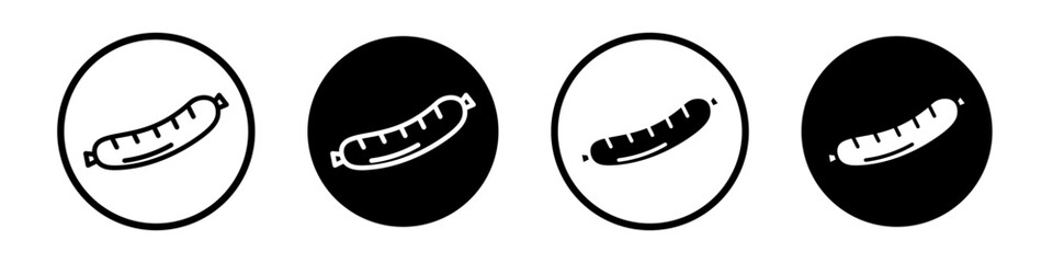 Sausage icons pack in black and white versions for web.