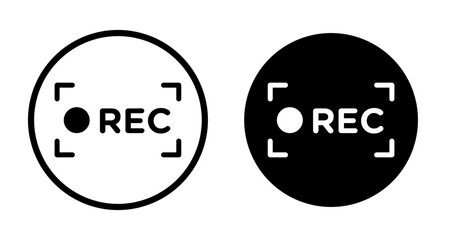 Recording icons pack in black and white versions for web.