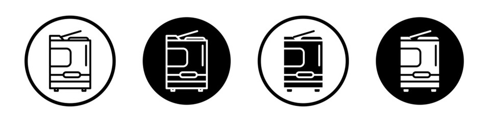 Office printer icons pack in black and white versions for web.