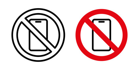 No phone icons pack in black and white versions for web.