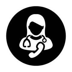 black and white illustration of doctor icon