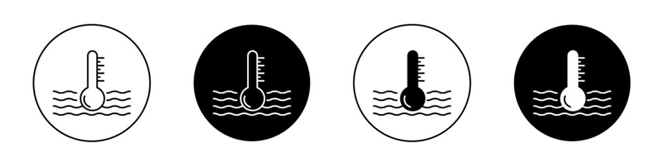 Liquid temperature icons pack in black and white versions for web.