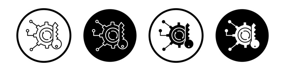 Key factor icons pack in black and white versions for web.