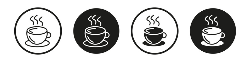 Hot drinks icons pack in black and white versions for web.