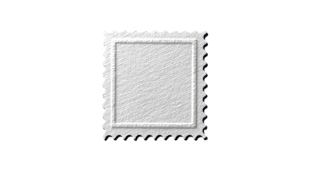 High quality photo of blank postage stamp isolated on transparent background.