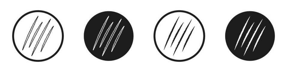 Claws scratches icons pack in black and white versions for web.