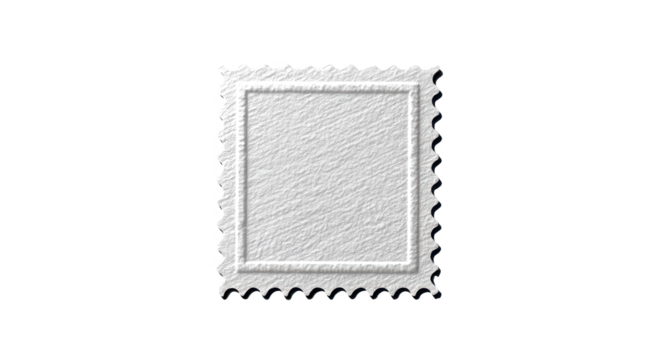 High quality photo of blank postage stamp isolated on transparent background.