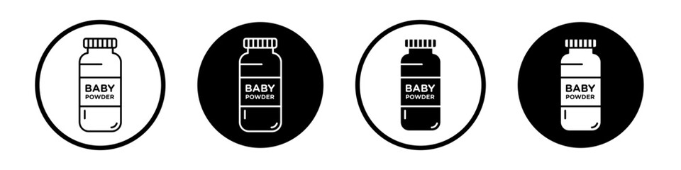 Baby powder icons pack in black and white versions for web.