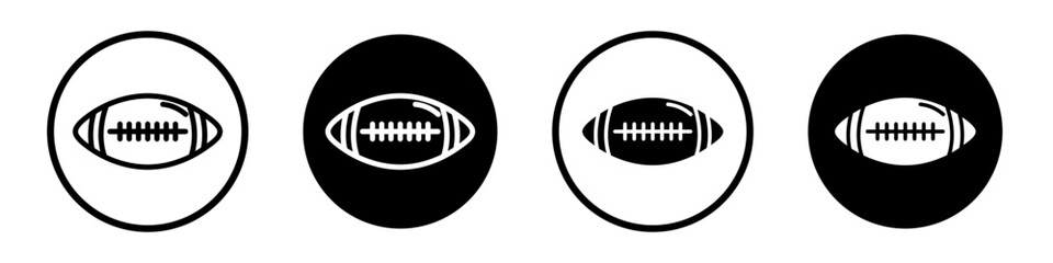 American Football ball icons pack in black and white versions for web.