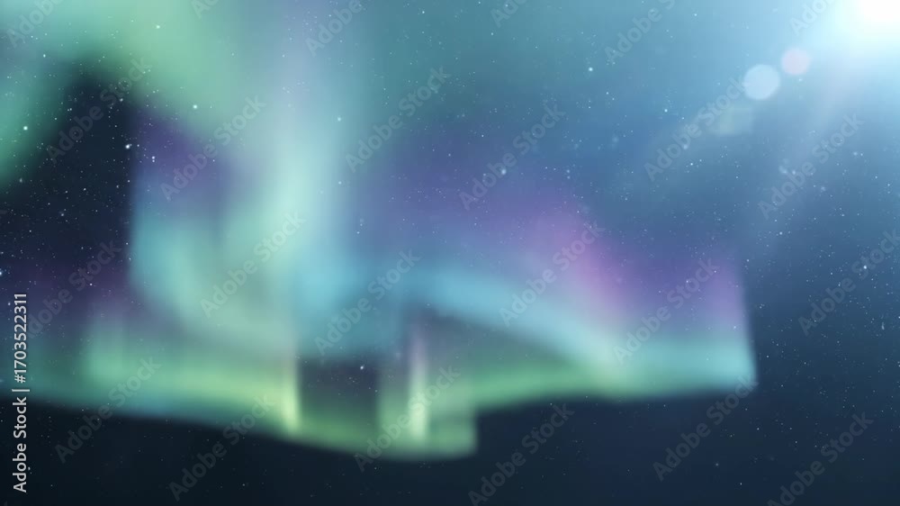 Canvas Prints beautiful seamlessly looping video showcasing a soft, colorful glowing aurora borealis effect creati