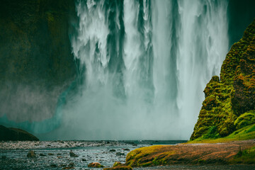 Atemberaubenden Skogafoss Wasserfall In Island 