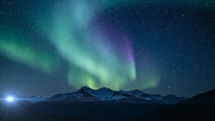 Aurora borealis style bright light shimmering with a subtle lens flare in a seamlessly looping video overlay, aurora borealis style bright light, environment - Powered by Adobe