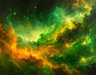 Fototapeta premium Abstract nebulae in vibrant colors