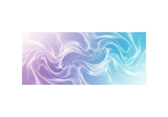 A smooth rectangular abstract digital art swatch with a soft lavender to sky blue gradient, ethereal wisps, and undulating forms on a transparent background with copy space, concept of peaceful