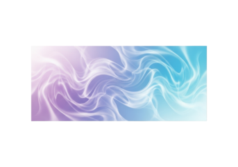 A smooth rectangular abstract digital art swatch with a soft lavender to sky blue gradient, ethereal wisps, and undulating forms on a transparent background with copy space, concept of peaceful