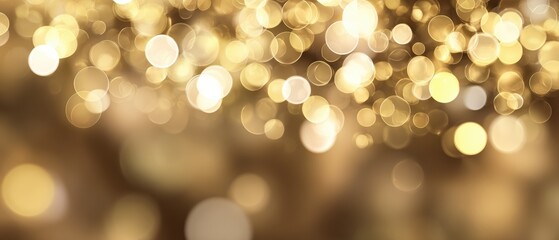 Abstract bokeh background of gold lights