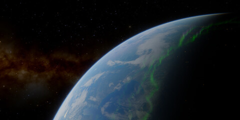 Aurora Borealis from Space: Northern Lights Over Earth