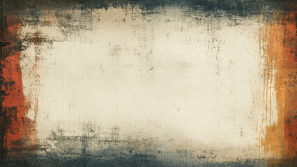 Textured Grunge Wall: Abstract Orange, Beige, Blue Tones. Vector Design.