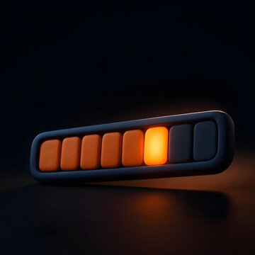 3D Clay Loading Bar Icon with Glowing Progress Indicator