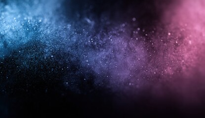 Obraz premium Abstract swirling dust clouds in vibrant blue and pink hues against a dark background
