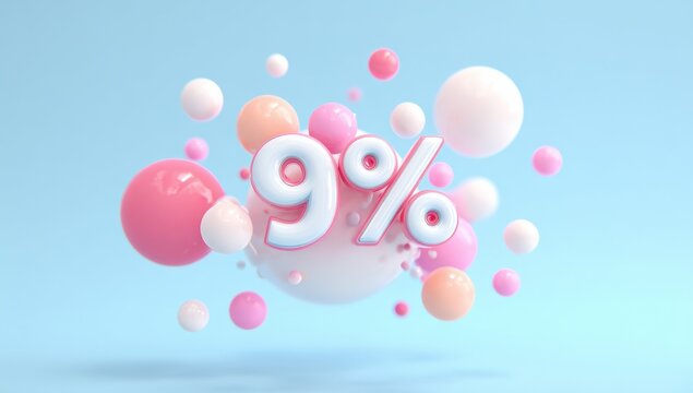 Pastel 9% discount graphic - Powered by Adobe
