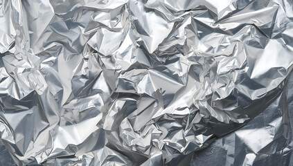 Abstract Crumpled Aluminum Foil Texture