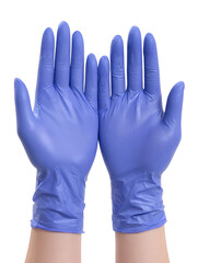 Obraz premium Blue medical gloves isolated PNG on transparent background