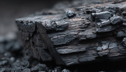 Close-up of charred wood