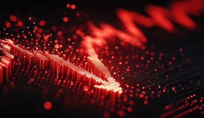 Abstract red data graphic