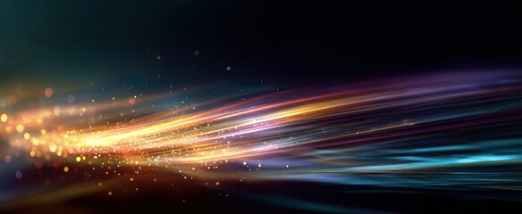 Abstract vibrant streaks of light and sparks